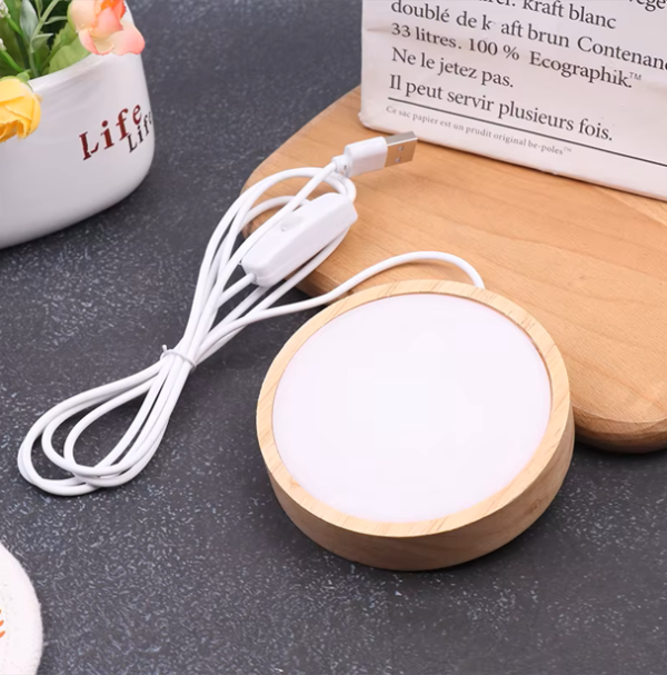 Base LED de Madera Circular para Iluminación de Barcos Coleccionables - Imagen 3